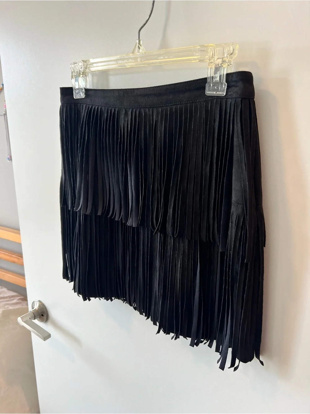 H&M Black Fringe Mini Skirt - Women's
